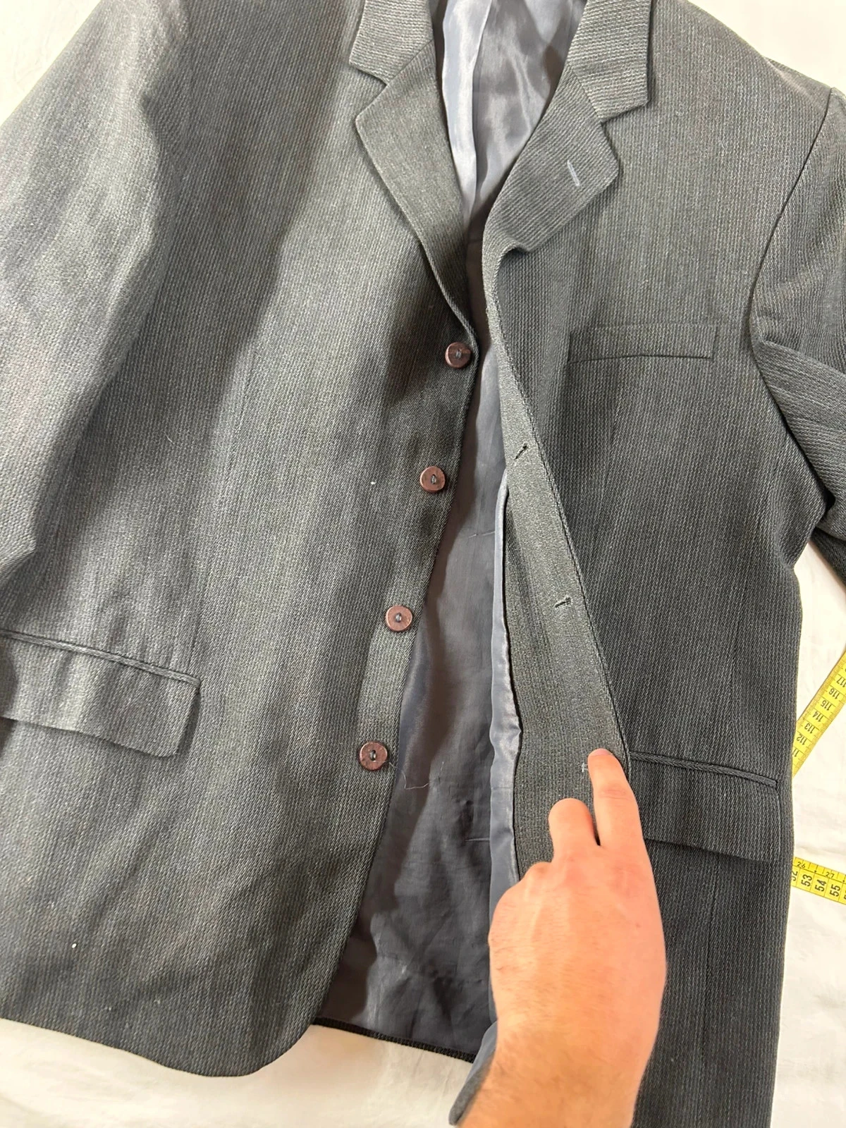 Zwarte impasse blazer in kostuumstijl gemaakt in Frankrijk van wol – photo 7